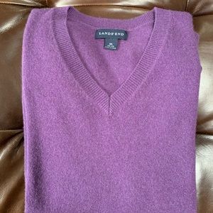 Violet Cashmere VNeck Sweater